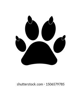 animal footprint wild or forest animal, pet, emblem, logo ,paw icon