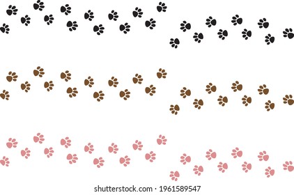 Animal footprints in 3 colors
