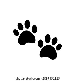 Animal footprints, black icon. Simple flat design. Isolated on white background vector illustration.