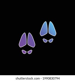 Animal Footprints blue gradient vector icon