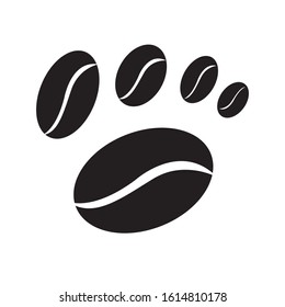 Animal footprints from coffee beans