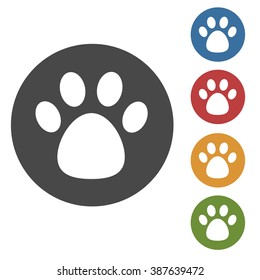 Animal footprints icon collection, vector illustration.