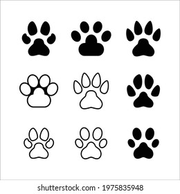 Animal footprints icon set vector on trendy design.