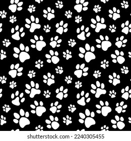 Pistas de animales fondo transparente - vector Paw Imprime el patrón oscuro