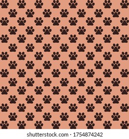 Animal footprints seamless geometric pattern 