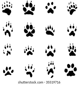 Animal footprints silhouette