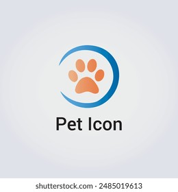 Animal Footstep Icon, Logo für Pet Care Business, Kartenmodell in mehreren Farben