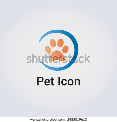 Animal Footstep Icon, Logo for Pet Care Business, Card Mock up in Several Colors