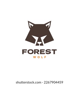 animal forest beast carnivore head wolf polygonal flat modern logo design vector icon