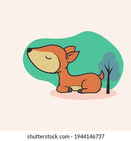 Animal forest cute illustration design