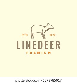 animal forest herbivore deer line minimal hipster logo design vector