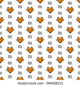 animal, forest, illustration, fox, seamless, wild, background
