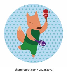 animal fox cartoon theme elements