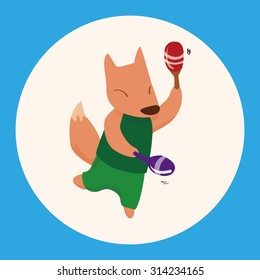 animal fox cartoon theme elements