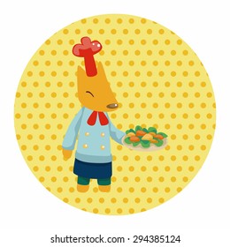 animal fox chef cartoon theme elements