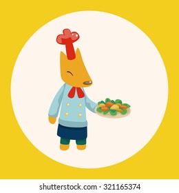 animal fox chef cartoon theme elements