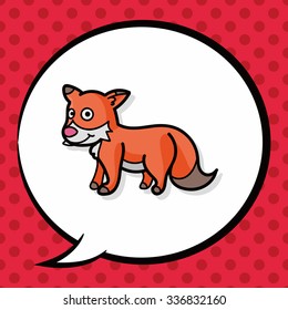 animal fox doodle, speech bubble