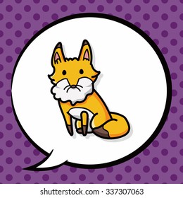 animal fox doodle, speech bubble
