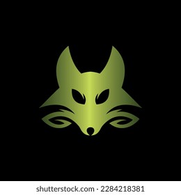 Animal fox head leaf nature creative logo