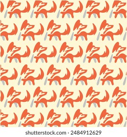 Animal Fox Pattern design vector illustration, design for your wallpaper, banner and etc