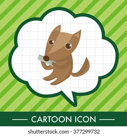 animal fox playing instrument cartoon theme elements