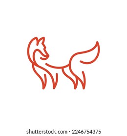 Diseño de la línea simple de Fox para animales