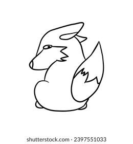 esbozo de zorro animal icono plano gráfico vectorial listo
