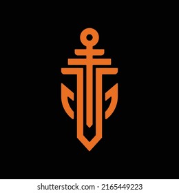 Animal Fox Sword Creative Logo Design