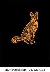 Animal fox vector design template 