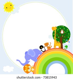 animal and frame