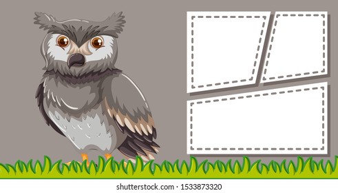 Tierrahmen-Vorlagenposter mit Leerzeichen-Leerzeichen-Illustration