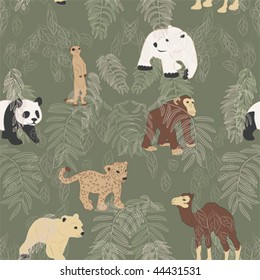 Animal friends; seamless pattern