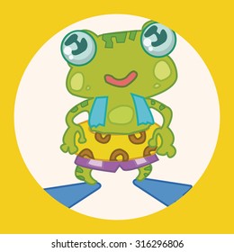animal frog cartoon theme elements