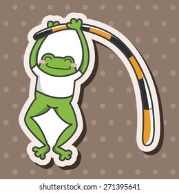 Animal frog doing sports cartoon theme elements