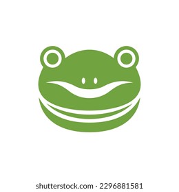 Cabeza de rana animal lindo diseño de logo creativo