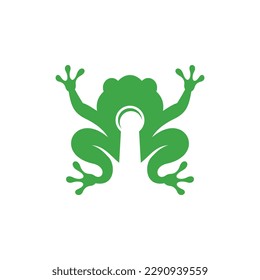 Animal frog keyhole lock modern logo