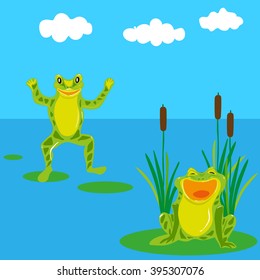 animal frog lake nature reeds crying tears