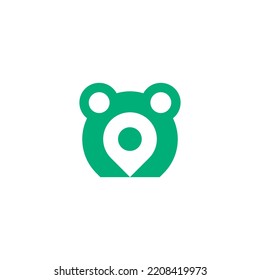 Diseño de vectores con el logotipo del botón del botón del icono de la rana animal