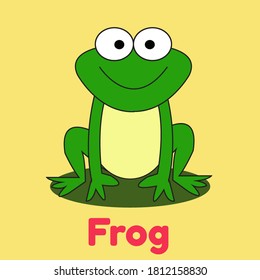 Animal Frog Playing Card For Kids Cartoon Illustration Vector