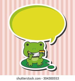 animal frog playing instrument cartoon theme elements