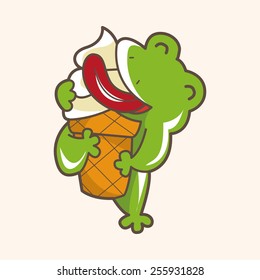animal frog summer cartoon theme elements