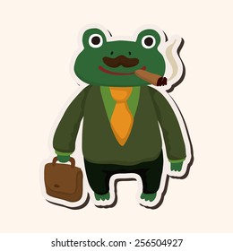 animal frog worker cartoon theme elements