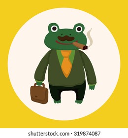 animal frog worker cartoon theme elements