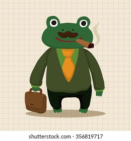 animal frog worker cartoon theme element