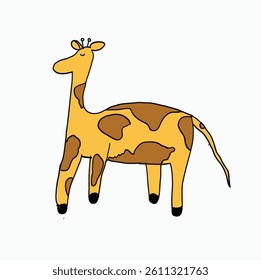 animal funny style. Giraffe cartoon clipart character