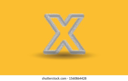 animal fur 3D text for conventional writing, here is our X - stock vector