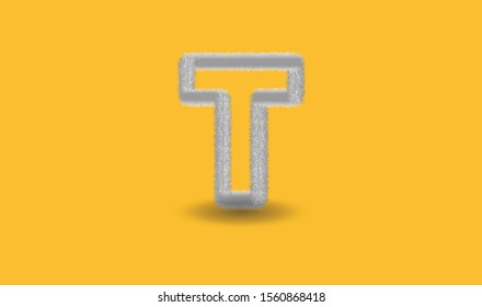 animal fur 3D text for conventional writing, here is our T - stock vector
