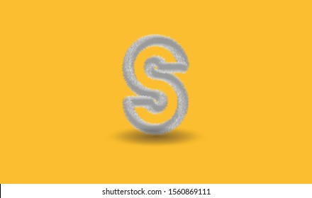 animal fur 3D text for conventional writing, here is our S - stock vector