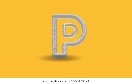 animal fur 3D text for conventional writing, here is our P - stock vector