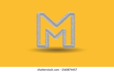 animal fur 3D text for conventional writing, here is our M - stock vector